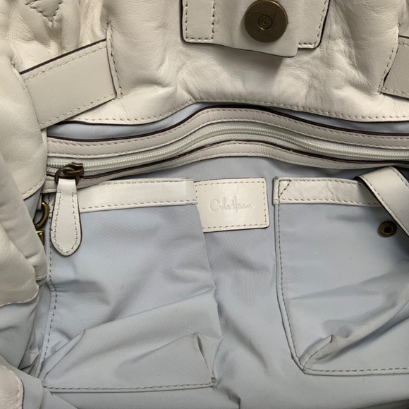 Cole Haan Oversized Leather Shoulder Bag in Winter White - Picture 8 of 13